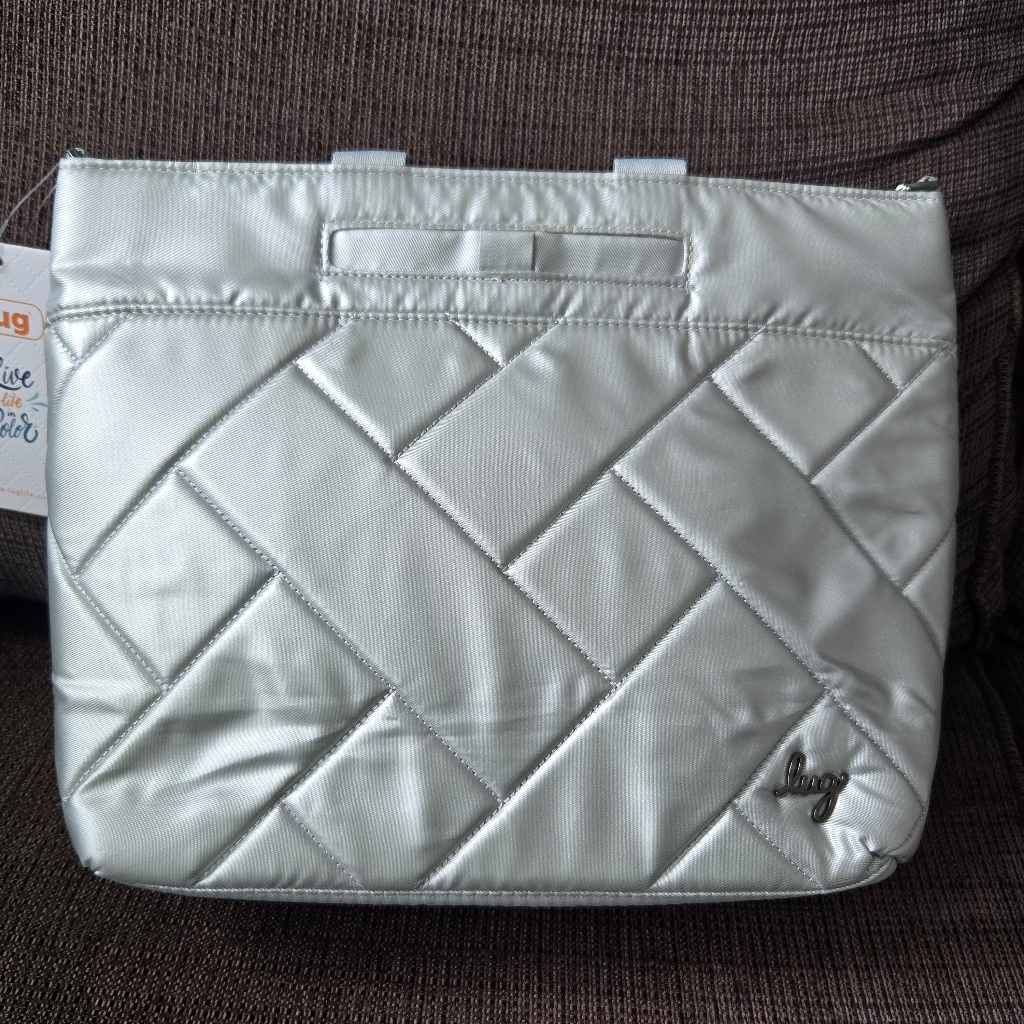 Nwt Lug Tenor 2pc Crossbody Bag In Metallic Silver